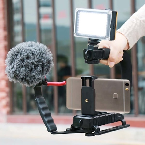 DV Handhållen C-formad Fotograferingsvideostabilisator Blixtstativ Stabilisator