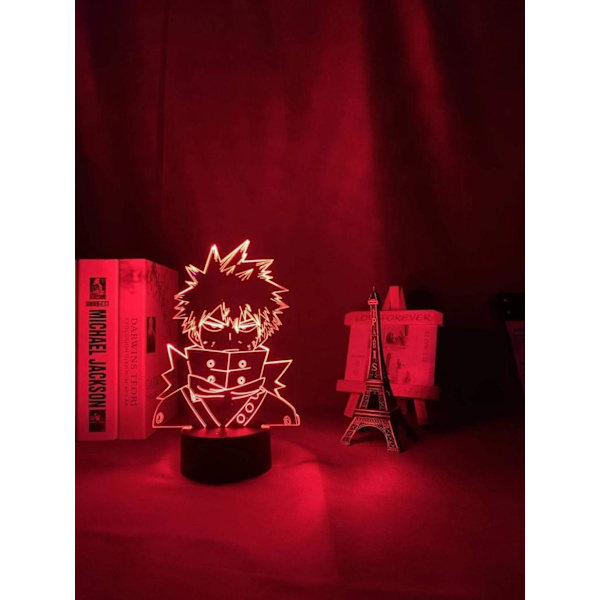 My Hero Academia Katsuki Bakugo Lys Anime Lampe 3D LED Nattlys