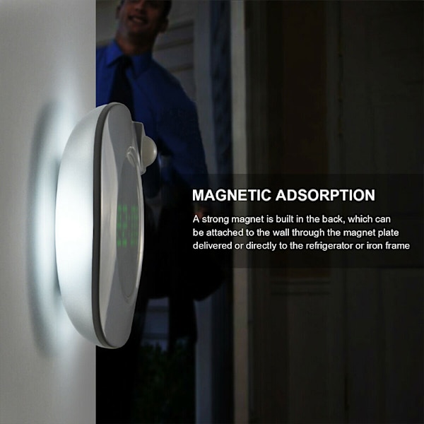 LED Digital Time Väggklocka med PIR-rörelsesensor Nattljus