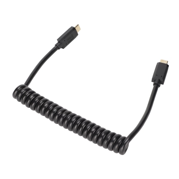 USB C Kabel USB C til USB C 14K 60hz 3A Hurtig Opladning 10Gbps 1.2m Spiral Fjeder Design USB C Strømkabel Han Lige til Han Lige Stik