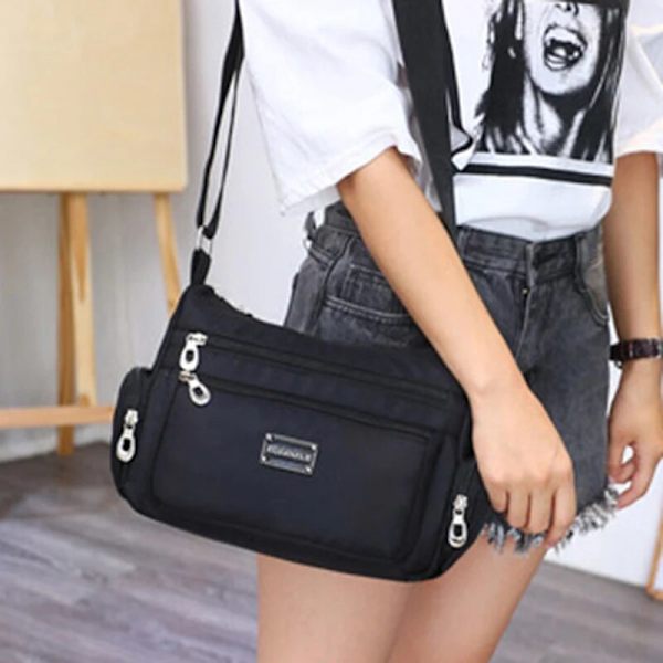 HHL Fashion Dam vattentät Crossbody axelväska Dam Tote Messenger Bags Stor kapacitet Väska Multifunktionell unisex handväska