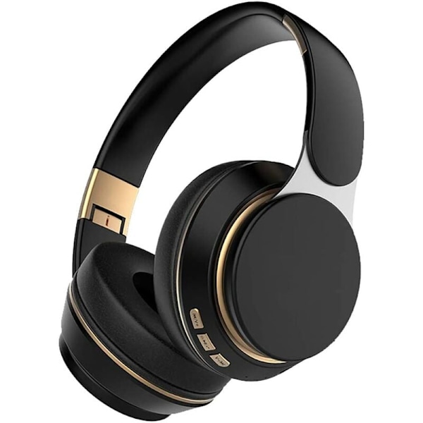 Bluetooth-kuulokkeet, langattomat Bluetooth-kuulokkeet mikrofonilla TF/FM, Bluetooth-kuulokemikrofoni, pelikäyttöön, melunvaimennus iPhone, iPad, Android - musta A