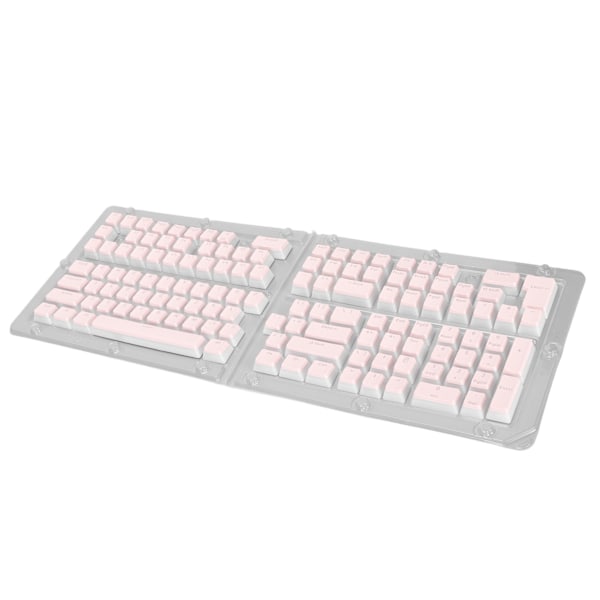 Tangentbordstangenter 129 Tangenter Pudding Transparent OEM Höjd PBT Tvåfärgsformsprutning DIY Tangentbordstangenter Rosa