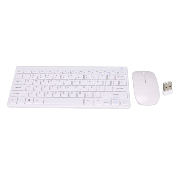 Trådlösa tangentbord och mus-kombinationer 10 meters överföring Intelligent viloläge Ergonomisk design 2.4G USB tangentbord och mus-set Vit