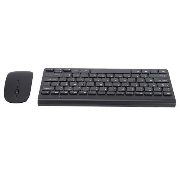 Tangentbords- och muskombination Trådlös 2.4G USB Ultraslim Bärbar Ergonomisk Slitstark Tangentbord och Mus för Bärbar Dator Svart