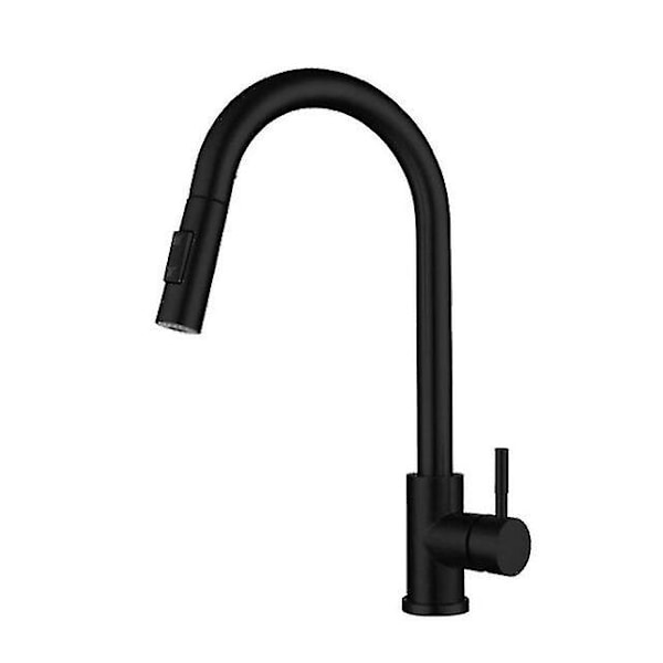 Köksblandare Single Hole Pull Gold Blandare 360 Rotation svart black