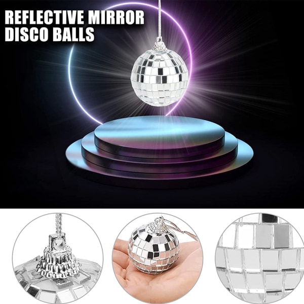 Silver Disco reflekterande spegel Xmas Balls Lätt att hänga
