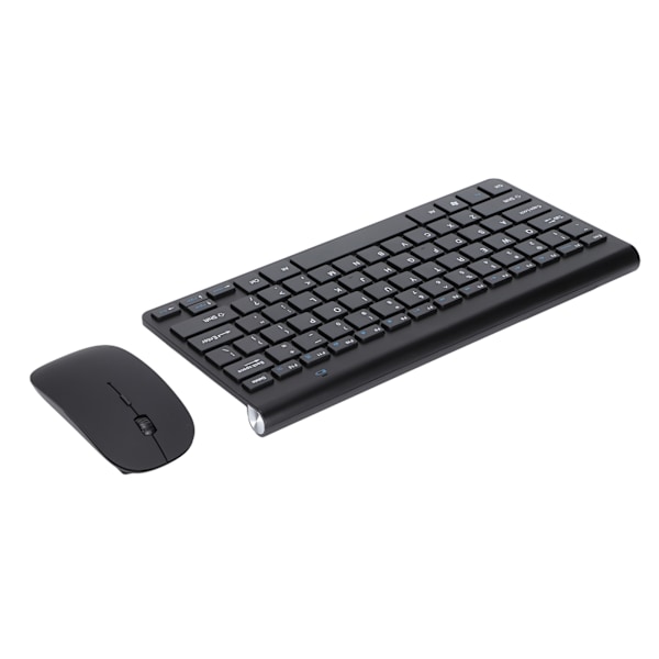 Tangentbords- och muskombination Trådlös 2.4G USB Ultraslim Bärbar Ergonomisk Slitstark Tangentbord och Mus för Bärbar Dator Svart