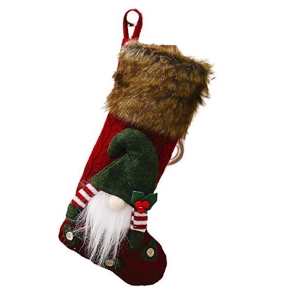 Julstrumpa Dekoration Kreativ nsiktslös docka Xmas Strumpor Barn Present Godispåse Heminredning A