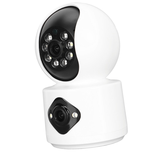 Dual Lens Sikkerhetskamera 4MP HD WiFi AP Hotspot Overvåkingskamera med Brakett for Hjem Butikk Lager Kontor