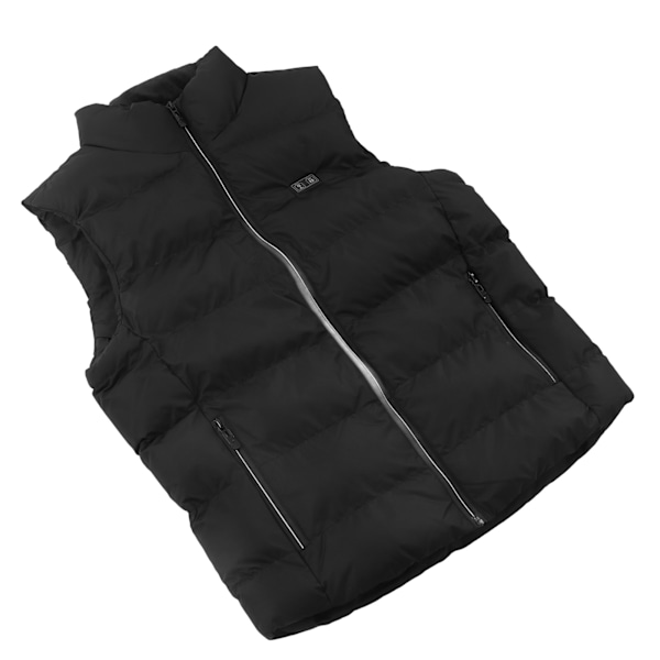 Lämmitetty liivi, musta, USB, paksuuntettu, 15 vyöhykettä, sähkölämmitteinen takkiliivi retkeilyyn, hiihtoon, ulkotöihin, 2XL