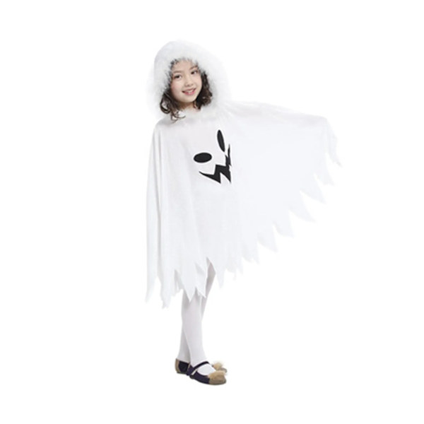 Barns vit huva Cape Funny Ghost Cosplay M