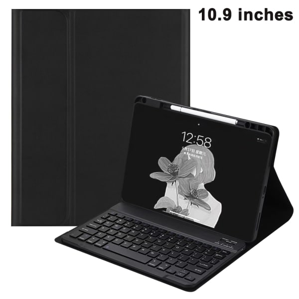 CQBB Kompatibelt iPad-tastatur med pennetui All-inclusive-cover-ipad/Air4/10.9 Sort Almindelig