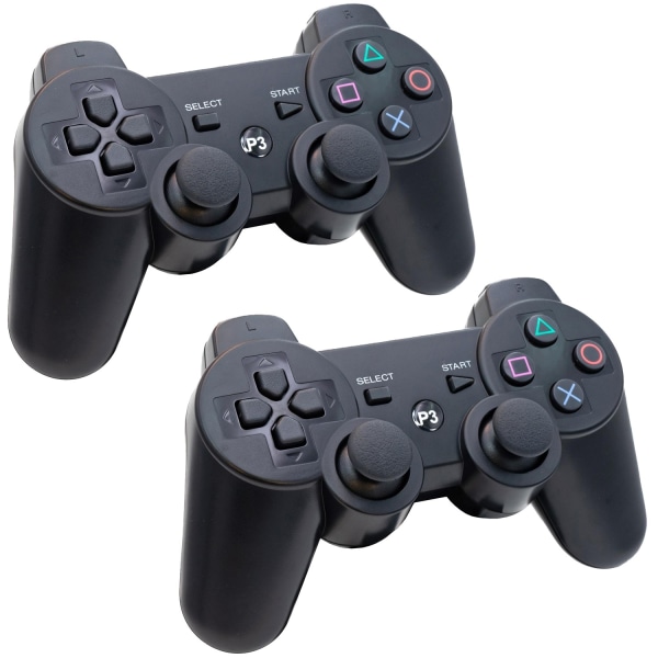 2-Pack - Trådlös Handkontroll för PS3 Kompatibel - Svart Black Black 2-Pack