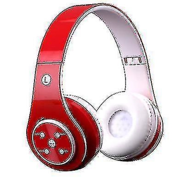 Trådlösa Bluetooth Over-Ear hörlurar Stereo hörlurar för barn Barn Presenter (röd)