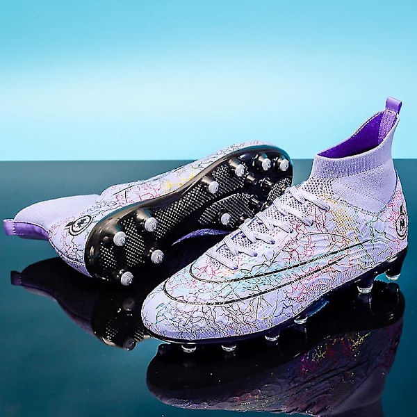 Fotballsko for menn Anti-Skli Fotballsko Knotter Gras Fotball Sneakers Yj068a Purple 34