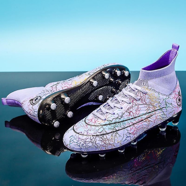 Fotbollsskor för män Halkfria fotbollsskor Klossar Gräs Fotbollssneakers Yj068a Purple 35