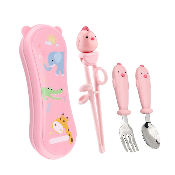 Barnservis Utbildning Ätpinnar Baby Lärande Ätpinnar Gaffel Sked Kompletterande matservis set style1