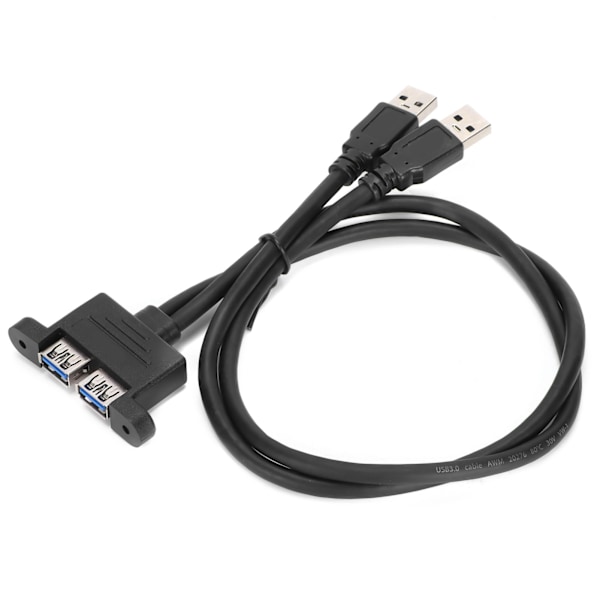 USB Förlängningskabel Dubbel Port Extern Skärmkonverteringslinje med Öronskruvhål 50cm