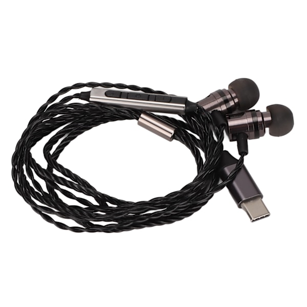 Monitor Hörlurar HiFi Stereo Typ C Trådbundna DAC Hörlurar med Mikrofon för Musiker Audiofiler