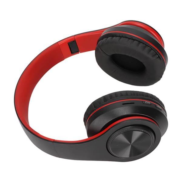 Trådløst headset stereo støydempende sammenleggbare Bluetooth-hodetelefoner for mobiltelefon PC reise spill svart med rød