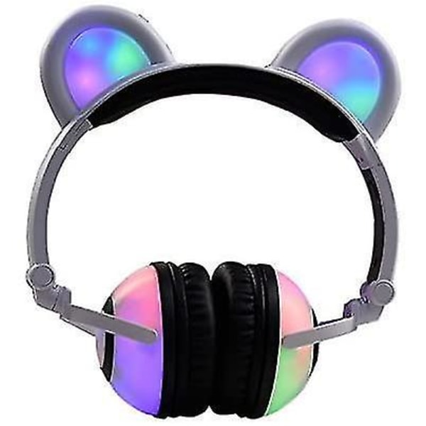 Bear Ear -kuulokkeet,Kissan korvakuulokkeet Taitettavat pelikuulokkeet kuulokkeet LED-salamavalolla Io:lle