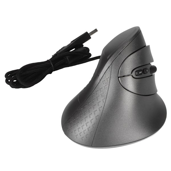 Vertikal Mus 7 Programmerbare Knapper RGB 11 Lysmoduser Justerbar DPI Kablet Ergonomisk Vertikal Mus for Spillere Grå