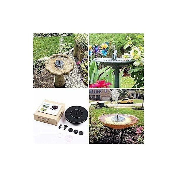 2.5W Solarpump med Inbyggt Batteri, Utomhus Solcellsdriven Vattenpumpsats för Fågelbad, Damm, Pool, Uteplats, Trädgårdsdekoration