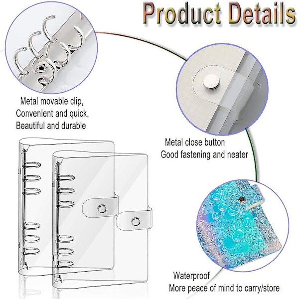 2 Pcs A5 Clear Soft Pvc Notebook Cover, Refillable Paper Pvc Binder, Loose Leaf