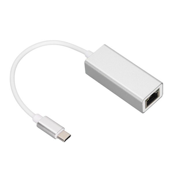 Ethernet-adapter USB C til RJ45 Ethernet Sølv Stabil Overføring Konverter for MacBook Pro for Galaxy S9/S8/Note 9 1000 MB