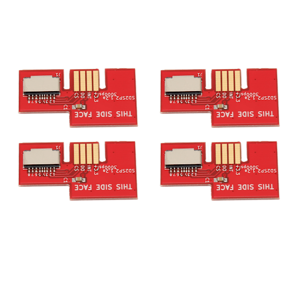 Konsoll Micro Storage Card Adapter Spillkonsoll Minnekortleser for GC SD2SP2 SDLoad SDL 4 stk Rød