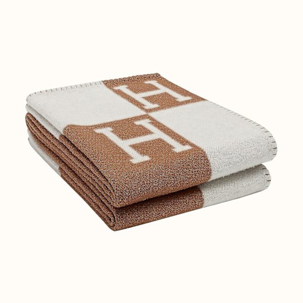 Brun Plaid H Tæppe Cashmere Blanding Hæklet Bærbar 130x180cm