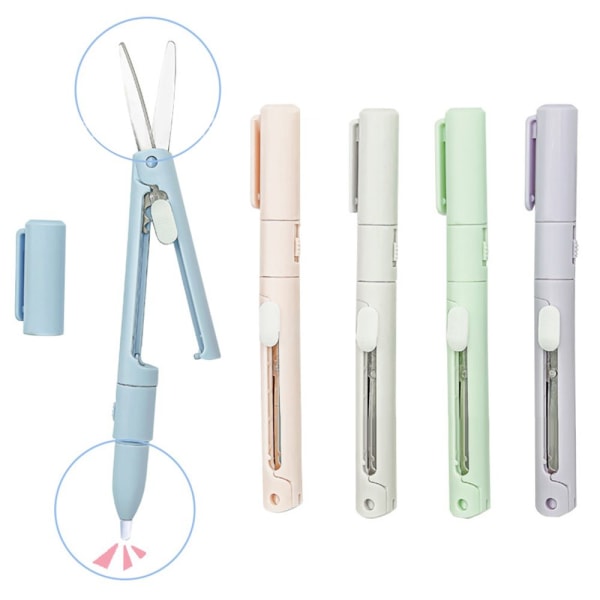 2 stk Penneform Saks Foldbar saks BLÅ blue