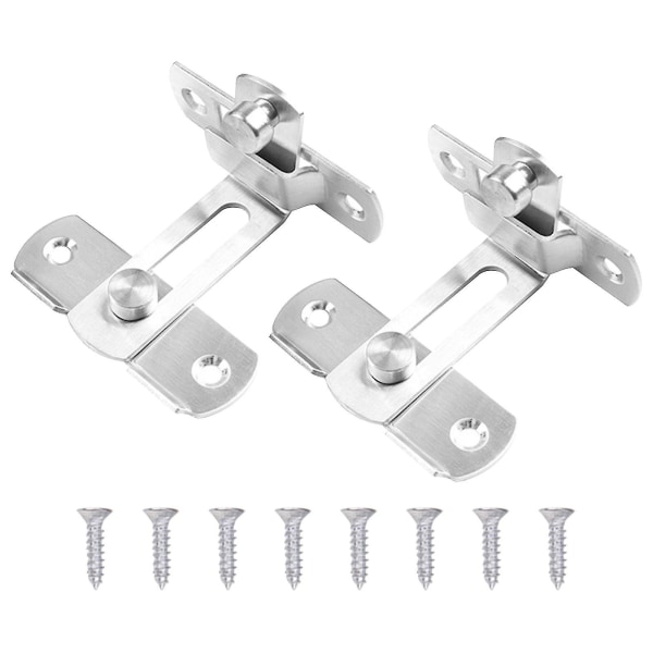 2pcs Barn Door Lock Replacement tainless teel Flip For Latch Lock Easy To Inst Silver S