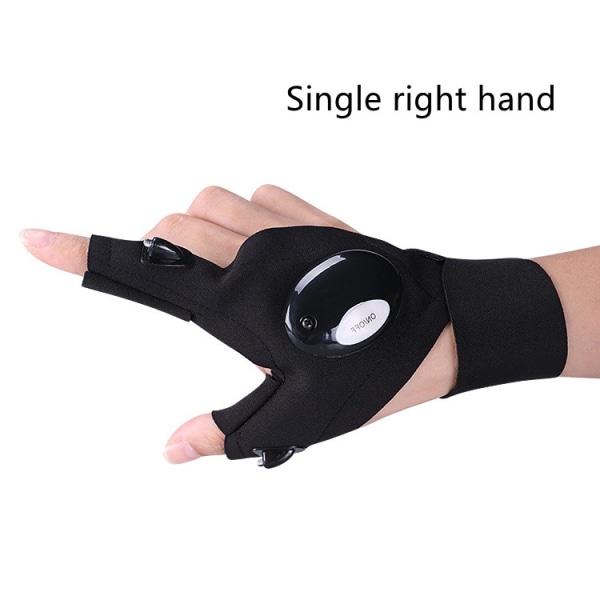 Udendørs Fiskeri Handsker LED Lommelygte Handsker til Reparation Left and right hands