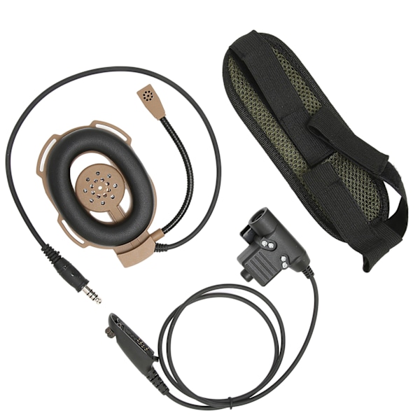 HD01 Militær Jagthjelm Headset Walkie Talkie Headset til Motorola GP338 GP‑328 og Andre Walkie TalkiesBrun