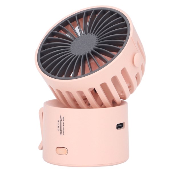 Halsvifte 3.5W 3 Moduser 45 Grader Opp og Ned USB-Lading Håndfri Bærbar Halsvifte for Hjemmekontor Reise Rosa