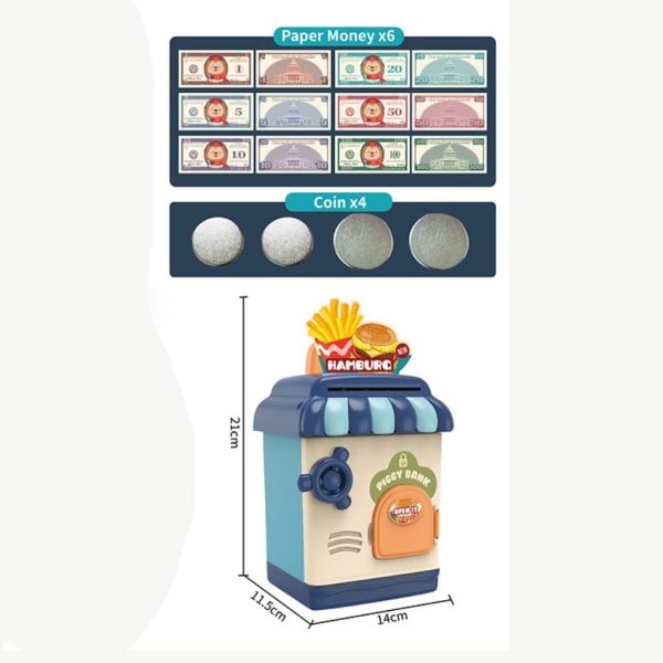 Elektronisk bank Automatisk pengesparemaskine FAST FOOD SHOP Fast Food Shop