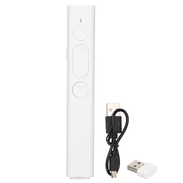 Presentasjonsklikker Litiumbatteri Lading USB Ergonomisk Design Lav Stråling 2.4G Høy Sensitivitet Brikkepeker Hvit