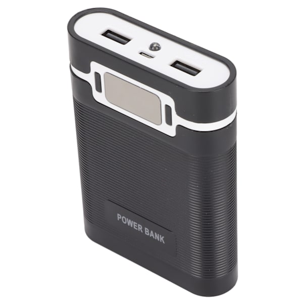 DIY Mobil 18650 Batteriladdare Powerbank 4 Batteriers Kapacitetsbox Micro Input 2-vägs Laddning med LCD-Display Svart
