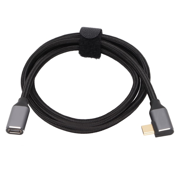 4K 100W PD 5A Rettvinklet 90 Graders Gen 2 USB3.1 Type C Hann til Hunn Skjøteledning 1m