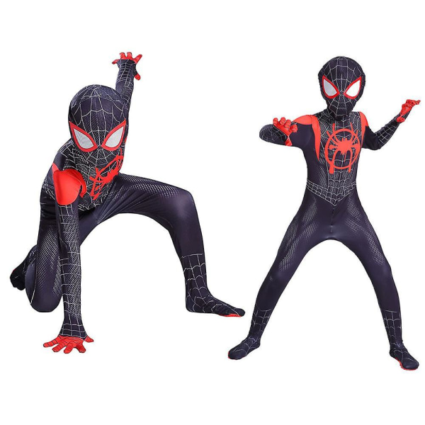 Kids Boys Spiderman Cosplay Suit Miles Morales Spider Man Costume Zentai Bodysuit Superhero Jumpsuit Kids-XXL-150cm