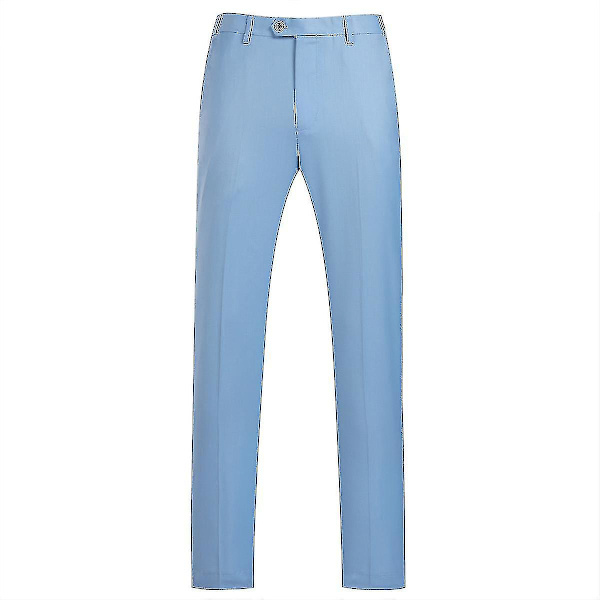 Miesten vapaa-ajan puku, 3-osainen puku, bleiserihousut, liivi, 9 väriä Z Light Blue S