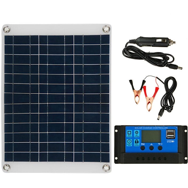 10-80A Solpanel Kit 12V LCD Batteriladdare med 100A Kontroller