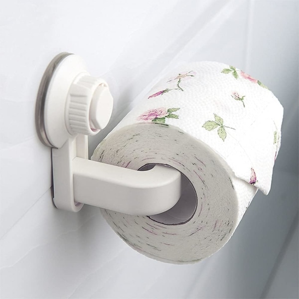 Toiletrulleholder, selvklæbende toiletpapirholder, (Off White