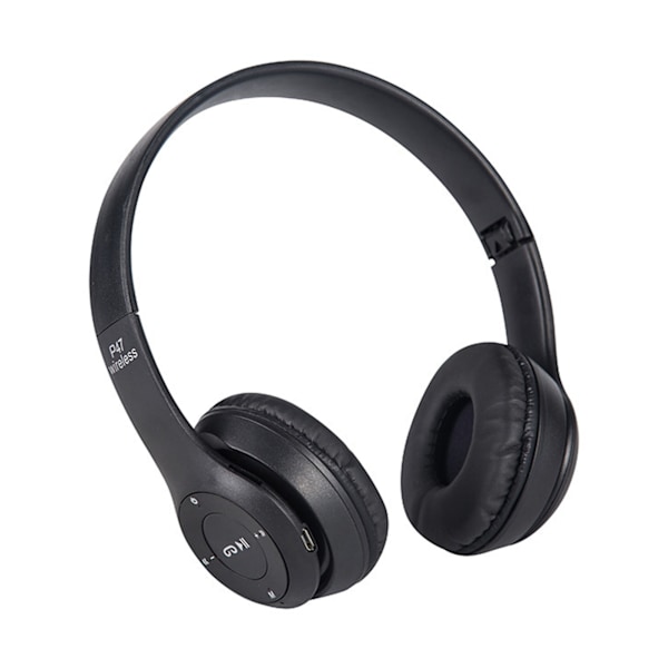 Bluetooth-kuulokkeet Langattomat Stereo Plug in Card Taitettavat Over Ear -kuulokkeet pelaamiseen, musta