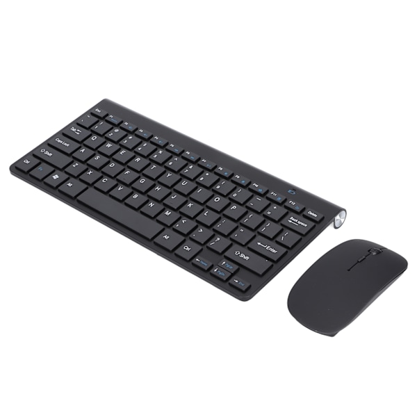 Tangentbords- och muskombination Trådlös 2.4G USB Ultraslim Bärbar Ergonomisk Slitstark Tangentbord och Mus för Bärbar Dator Svart