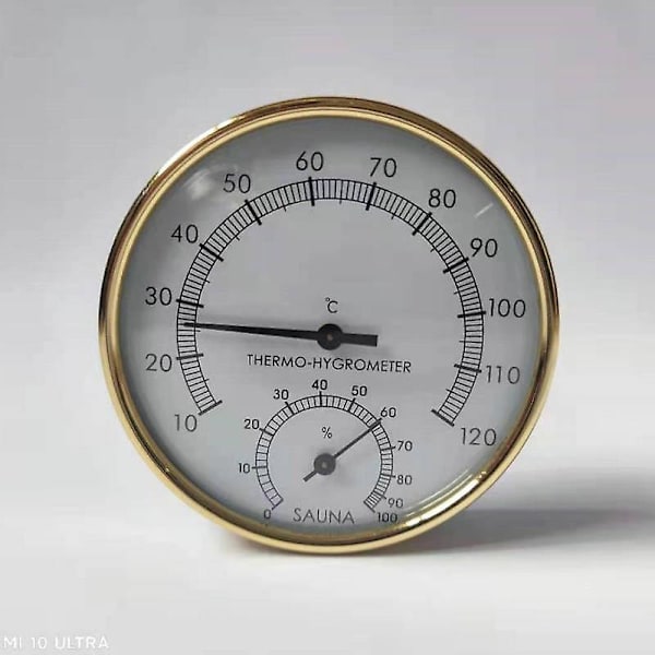 Metallurtavla inomhushygrometertermometer, hygrometer med träbricka för verkstäder, skolor, skolor, marknader och basturum