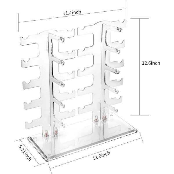 2-rads solbrillerstativ Holder Briller Display Stativ Transparent