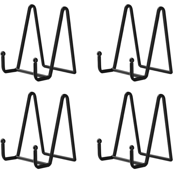 4-pak 4 tommer sort jern staffeli display stativer til paphylder